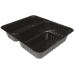 Contenitore biscomparto in CPET nero
