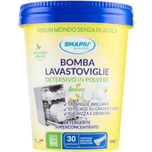 SMAPIU BOMBA LAVASTOVIGLIE POLVERE LIMONE 30 LAVAGGI LIMONE BARATTOLO 500 GRAMMI