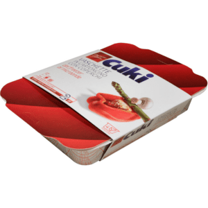 CUKI VASCHETTA IN CARTONCINO CON COPERCHIO 4 PORZIONI 2 PEZZI PER MICROONDE