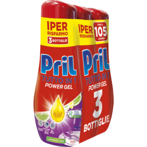 PRIL LAVASTOVIGLIE POWER GEL TUTTOin1 LIMONE & LIME 630 ML 3 PEZZI DA 35 LAVAGGI 1890 ML