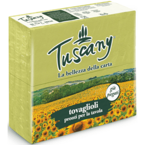 TUSCANY TOVAGLIOLI PURA CELLULOSA KIWI 38x38 2 VELI 50 PEZZI PIEGA 1/8 PUNTA-PUNTA
