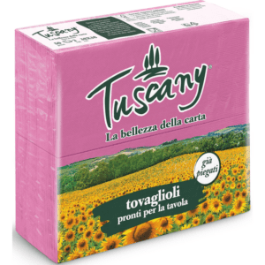 TUSCANY TOVAGLIOLI PURA CELLULOSA FUCSIA 38x38 2 VELI 50 PEZZI PIEGA 1/8 PUNTA-PUNTA