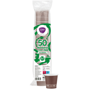 CLENDY HOME&CARE BICCHIERINO DI CARTA BIO MARRONE 75 ML 50 PEZZI