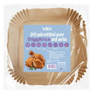 VIKIT 20 PIROTTINI QUADRATI 17x17 CENTIMETRI E 4 CENTIMETRI DI ALTEZZA PER FRIGGITRICE AD ARIA CON CAPACITA' 2-5 LT