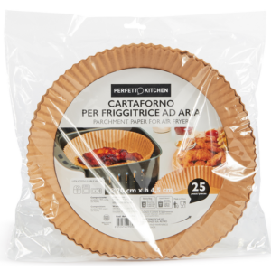 PERFETTO CARTAFORNO PER FRIGGITRICE AD ARIA DM 20x4,5 H BIODEGRADABILE COMPOSTABILE 25 PEZZI IN BUSTA