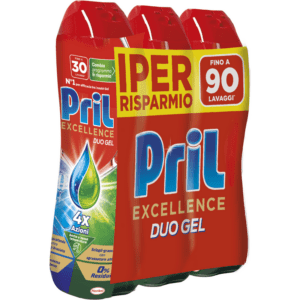 PRIL EXCELLENCE DUO GEL SCIOGLI GRASSO CLASSICO 540 ML 3 PEZZI DA 30 LAVAGGI 1620 ML