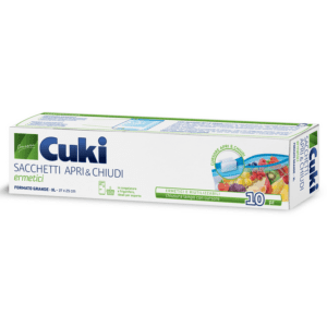 CUKI SACCHETTI APRI & CHIUDI ERMETICI CON CURSORE GRANDE 3 LT CM 27x25 10 PZ