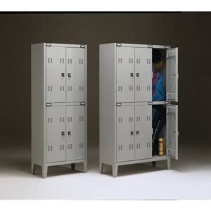 Spogliatoio sovrapposto Tecnical 2 a 4-6 posti acciaio 7/10 monoblocco 70x35x180 cm - 102x35x180 cm - B2+2