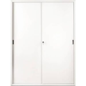 Armadio in metallo a porte scorrevoli 615 - 150x45x200 cm Tecnical 2 bianco-grigio
