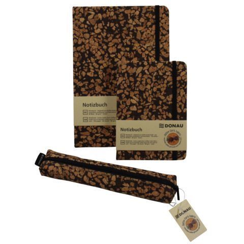 Taccuino con copertina in tessuto riciclata dai chicchi di caffè Donau - 96 ff ricilati da 80 g/m² - conf. 3 pz - - immagine 6