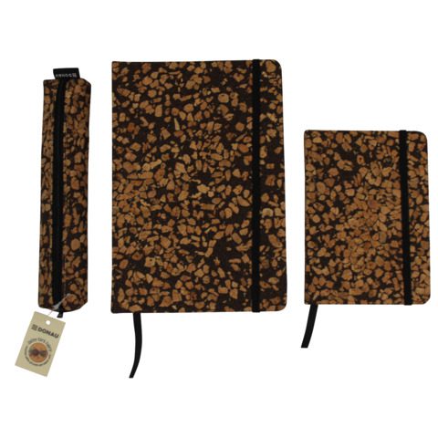 Taccuino con copertina in tessuto riciclata dai chicchi di caffè Donau - 96 ff ricilati da 80 g/m² - conf. 3 pz - - immagine 5