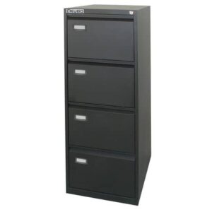 Classificatore per cartelle sospese KUBO 4 cassetti 46x62x132 cm nero-bianco-grigio 4104