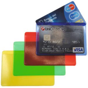 Portacarte Alplast Cristal Card a due scomparti - colori assortiti/trasparente - 999/C