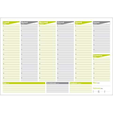 Planning da tavolo settimanale non datato O.C.L. 48x33 cm - 60 fogli 80 g/m² - 1520 - immagine 3