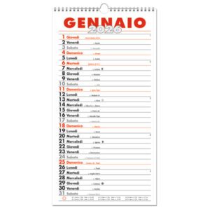 Calendario da muro O.C.L. 23x43,5 cm - 1401