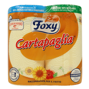 FOXY CARTA PAGLIA CARTA CUCINA 2 ROTOLI 2 VELI DECORATO