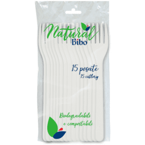 BIBO NATURAL 15 FORCHETTE 100% BIODEGRADABILI E COMPOSTABILI
