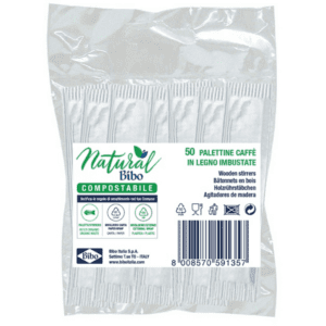 BIBO NATURAL 50 PALETTINE CAFFE' IN LEGNO IMBUSTATE COMPOSTABILI PALETTE