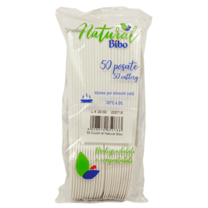 BIBO NATURAL 50 CUCCHIAI BIODEGRADABILI E COMPOSTABILI