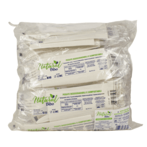 BIBO NATURAL 50 BIS FORCHETTA - COLTELLO - TOVAGLIOLO 29x29 BIODEGRADABILI E COMPOSTABILI
