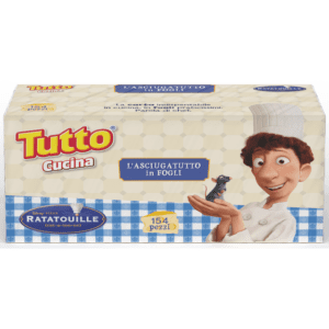 TUTTO CUCINA ASCIUGATUTTO IN FOGLI 154 PEZZI EDIZIONE DISNEY RATATOUILLE CON DECORO