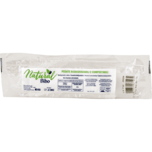 BIBO NATURAL BIS BIANCO POSATE FORCHETTA, COLELLO, TOVAGLIOLO 30x30 1 VELO BIODEGRADABILI e COMPOSTABILI