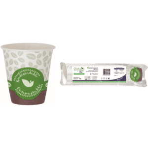 BIBO NATURAL 50 BICCHIERI BEVANDE CALDE IN CARTA BIO 160/170 ML COMPOSTABILE