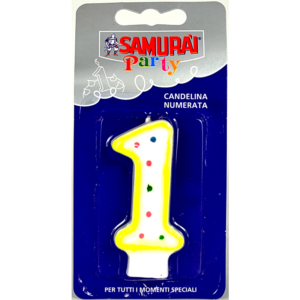 SAMURAI PARTY CANDELA COMPONIBILE ANNI 1 BLISTER
