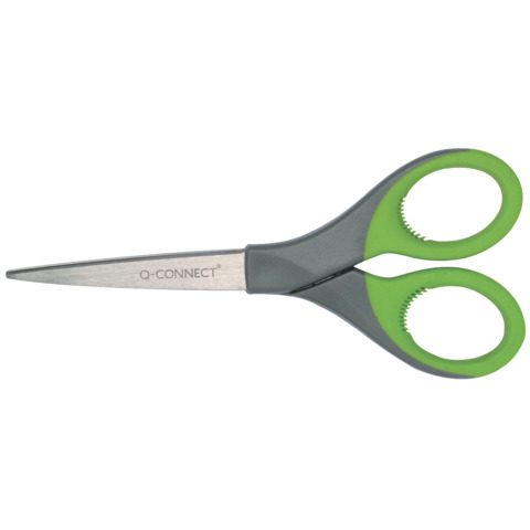 Forbici universali in blister Q-Connect Elite Softgrip lame 18-21 cm grigio/verde - KF03987