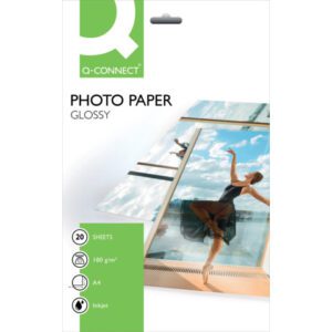Carta fotografica Inkjet Q-Connect A4 bianco 180 - 260 g/m² lucida conf. da 20 - KF01103