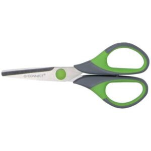 Forbici in blister Q-Connect Softgrip lame simmetriche grigio/verde KF00752