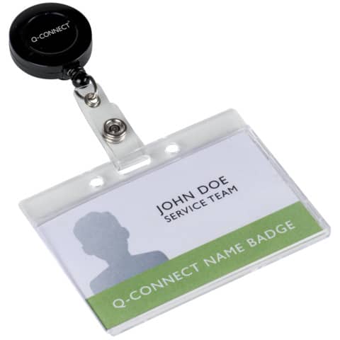 Portabadge Q-Connect 85x54 mm con clip - rigido - conf. da 10 - KF14148 - immagine 3