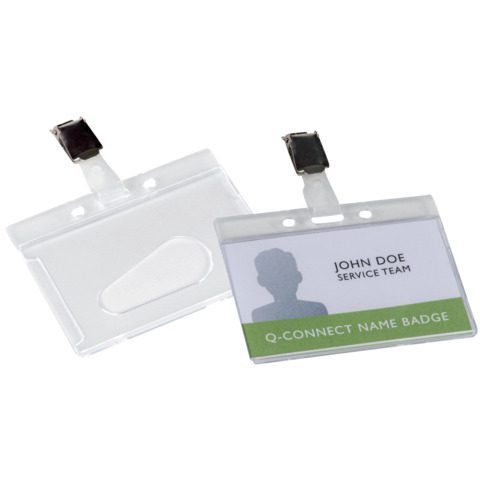 Portabadge Q-Connect 85x54 mm con clip - rigido - conf. da 10 - KF14148 - immagine 2
