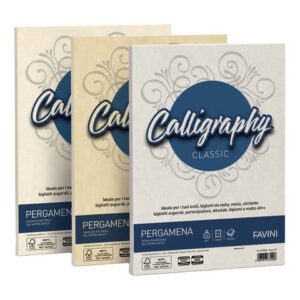 Carta pergamena FAVINI Calligraphy per lettere da stampare, finitura liscia 190 g/m² A4 50 fogli - A69Q084