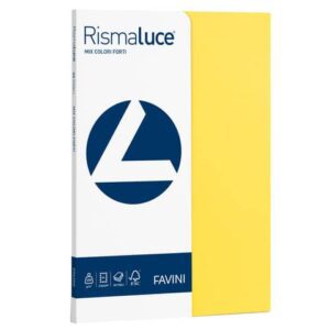 Carta colorata Favini Rismaluce colori forti 200 g/m² A4 mix 5 colori - Risma da 50 fogli - A69X504
