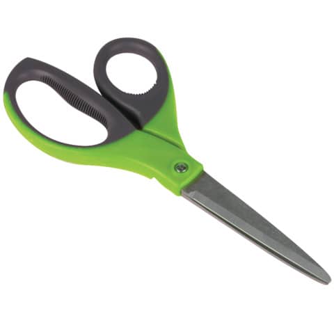 Forbici universali in blister Q-Connect Elite Softgrip lame 18-21 cm grigio/verde - KF03987 - immagine 4