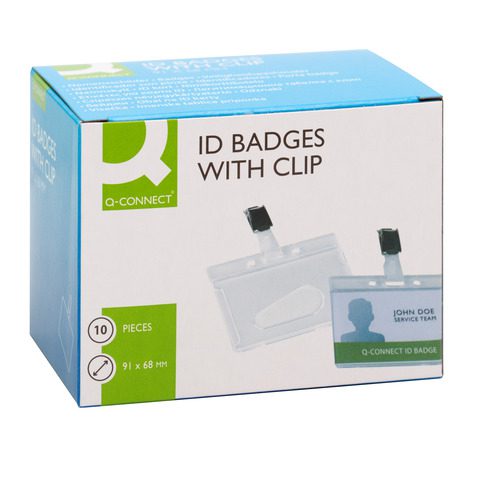 Portabadge Q-Connect 85x54 mm con clip - rigido - conf. da 10 - KF14148 - immagine 5