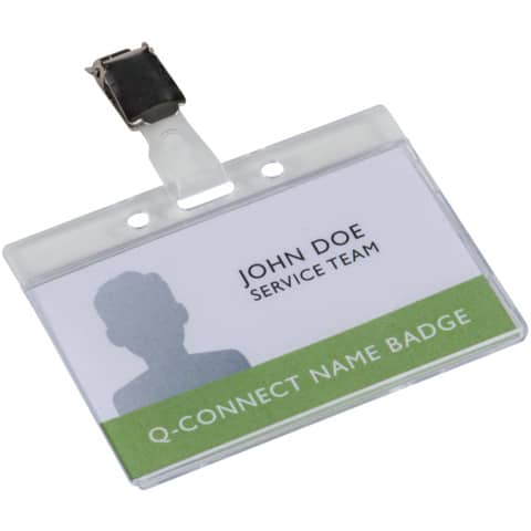 Portabadge Q-Connect 85x54 mm con clip - rigido - conf. da 10 - KF14148 - immagine 4