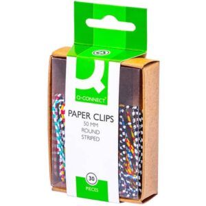 Fermagli Q-Connect in metallo N. 5 - 50 mm punta rotonda - colori assortiti - conf. 30 pz - KF02027