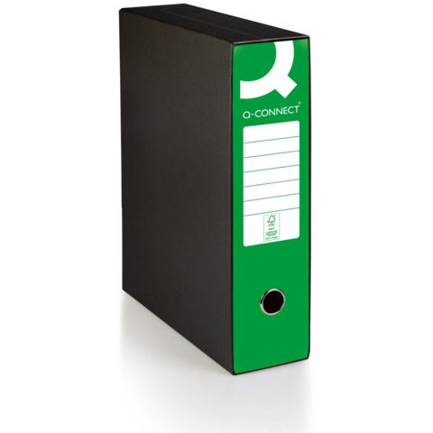 Registratore protocollo con custodia Q-Connect dorso 8 cm - 28,5x35 cm - 0201041/P.BL - immagine 2