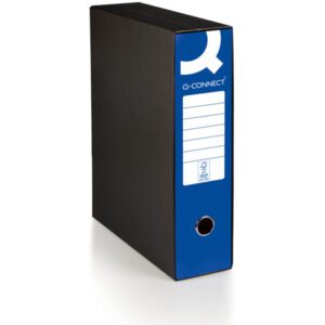 Registratore protocollo con custodia Q-Connect dorso 8 cm - 28,5x35 cm - 0201041/P.BL