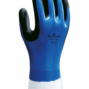 GUANTI SHOWA 370 IN NYLON RIVESTITO IN NITRILE BIANCO O BLU TG. 10  - 1 CF = 12 PA