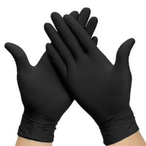 GUANTI MONOUSO IN NITRILE NERO SENZA POLVERE  1CF=100PZ  TG M-L