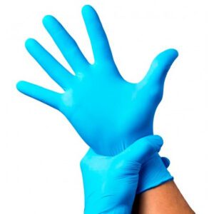 GUANTI MONOUSO IN NITRILE AZZURRI SENZA POLVERE  - 1 CF= 100 PZ