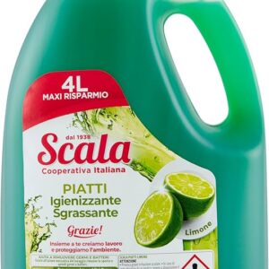 SCALA PIATTI DETERSIVO LIQUIDO IGIENIZZANTE SGRASSANTE LIMONE 4 LT