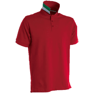 POLO MANICA CORTA COLLETTO DA UN LATO IN TINTA DALL' ALTRO TRICOLORE VISIBILE SOLO SE ALZATO