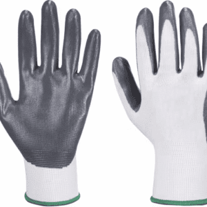 GUANTI IN POLIESTERE CON PALMO IN NITRILE 13-ECO NBR COD. 353073 BIANCO-GRIGIO  TG. 7-11