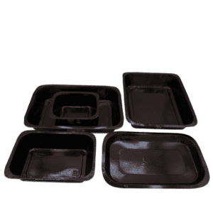 Vaschette termosaldabili in cartoncino+Pet o Pla nere